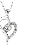 Vendita calda a forma di cuore placcatura donne Bright Shine & ciondolo collana