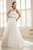 Abito da sposa Semplici Lungo Senza Maniche collo Sweetheart Pizzo