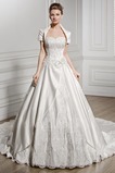 Abito da sposa Bendaggio Ball Gown Bassa Raso Gonna lunga Maniche Corte