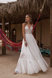 Abito da sposa Spiaggia Autunno trendiness Tulle V-Scollo Naturale