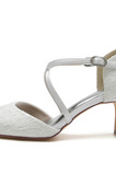 Scarpe con tacco alto da sposa in pizzo con fiocco, bicchiere da vino con scarpe yanhui, scarpe da damigella d'onore