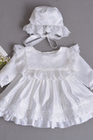 Abito cerimonia bambina Cerniera Applique A-Line Naturale Raso T luce