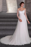 Abito da sposa Premaman Festoni Tulle Allacciato Corpetto ingioiellato