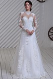 Abito da sposa A-Line Lupetto Primavera Quanto Pizzo francese Lungo