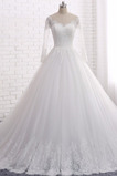 Abito da sposa Pizzo francese a linea Primavera XL Maniche Lunghe
