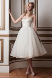 Abito da sposa Sotto Ginocchio Bottone Ball Gown Estate Raso Cuore