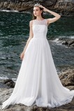 Abito da sposa Spiaggia Naturale Tulle A-Line Lungo decorato