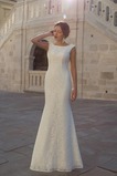 Abito da sposa in pizzo Naturale Gonna lunga Schiena Nuda maniche ad aletta