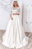 Abito da sposa Inverno Premaman Applique decorato Treno di spazzata