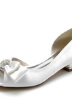 Scarpe da sposa plus size scarpe singole fiocco sandali da festa in raso