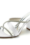 Scarpe da sposa open toe plateau impermeabile in raso tacco alto da sposa tacco alto da sposa