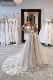 Abito da sposa Estate Applique Corpo a pera a linea Naturale Lungo