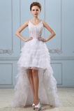 Abito da sposa Senza Maniche Treno della corte Bianco Scollo a v V