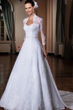 Abito da sposa Pizzo Chiesa in pizzo Naturale Maniche a 3/4 Queen Anne