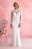 Abito da sposa moda Shiena Sheer Primavera Raso elastico Tubino Illusione maniche