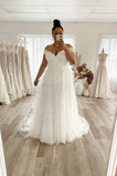 Abito da sposa Senza Maniche XL Cappellini A-Line Fuori dalla spalla
