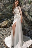 Abito da sposa Sirena Spiaggia Naturale Sexy Lungo Pizzo francese