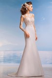 Abito da sposa Sexy Maniche Lunghe Naturale Sirena Allacciato Piccola t