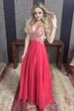 Abito da ballo Profondo V-scollo Chiffon Schiena Nuda Sexy A Terra