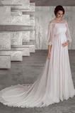 Abito da sposa Chiffon Quanto Piccola t Perla Maniche Lunghe Naturale