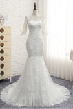 Abito da sposa Pizzo Overlay Piccola t Shiena Sheer Naturale Tulle