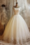 Abito da sposa Maniche Corte Ballgown Belle Applique Naturale Lungo