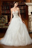 Abito da sposa Cuore Schiena Nuda Applique Senza Maniche Tulle Ball Gown