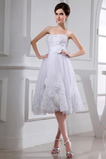 Abito da sposa A-Line Rosette Ornamento Perline completo Naturale