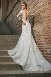 Abito da sposa Romantici Sirena Lungo Maniche a 3/4 all'aperto Pizzo francese