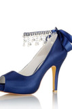 Tacchi alti con strass di perle Scarpe da damigella d'onore da sposa Tacchi alti da sposa