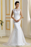 Abito da sposa Primavera Bassa Pizzo Overlay all'aperto decorato Super Satin