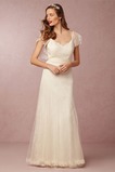 Abito da sposa Romantici Primavera Cappellini V-Scollo Tulle Lungo