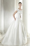 Abito da sposa Cappellini Lungo Applique Bateau Bassa A-Line