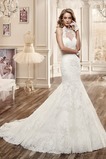 Abito da sposa Sirena Pizzo Applique Senza Maniche Naturale Lungo