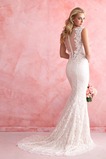 Abito da sposa Bateau All Aperto sirena Applique Shiena Sheer maniche ad aletta