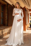 Abito da sposa Eleganti Spiaggia Applique Lungo Reale vita alta Premaman