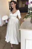 Abito da sposa Semplici Maniche a 3/4 unbacked T-Shirt Altalena Bottone