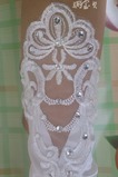 Guanti da sposa Traslucido Sexy Muffola Lungo Pizzo paillettes