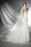 Abito da sposa Pizzo Bateau Primavera indietro trasparente Naturale