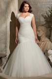 Abito da sposa Formale Tulle Cuore Maniche Corte sirena Chiesa