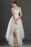 Abito da sposa Asimmetrici Alto Basso Taffeta Sexy Pieghe Cuore