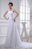 Abito da sposa Perline Tipo standard Chiffon Allacciato A-Line Gonna lunga