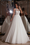 Abito da sposa Formale Bateau Lungo Senza Maniche Ball Gown Tulle