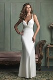 Abito da sposa Schiena Nuda V-Scollo Lungo Naturale Tubino Raso elastico