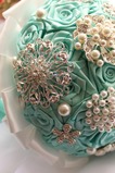 Diamante perla mano nella mano del nastro nastro rosa sposa bouquet di fiori con fiori