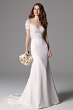 Abito da sposa Eleganti Lungo Raso elastico Primavera Maniche Corte