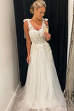 Abito da sposa Semplici Naturale A-Line Applique Tulle unbacked