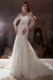 Abito da sposa Sirena Maniche Lunghe Gonna lunga Queen Anne Bendaggio