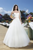 Abito da sposa Schiena Nuda Lungo Organza A-Line Fiore collo Sweetheart