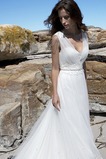 Abito da sposa Romantici Gonna lunga Spiaggia Naturale A-Line V-Scollo